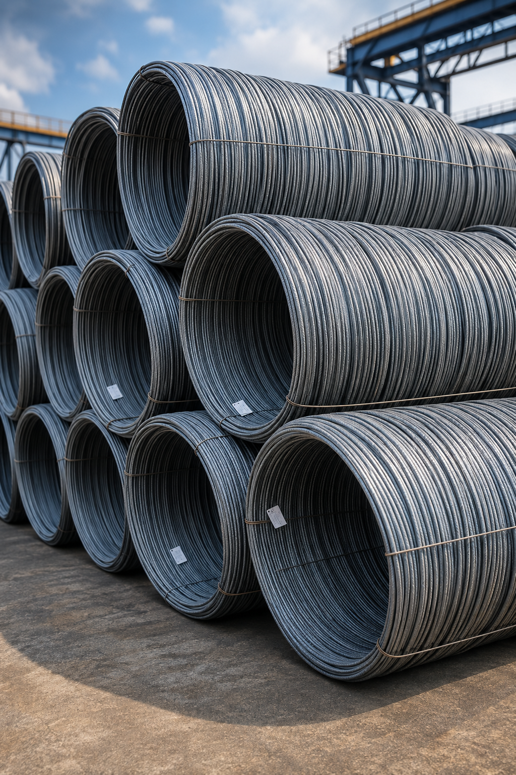 Massive industrial steel coils supplied by Srinivasa Steel Corporation for manufacturing